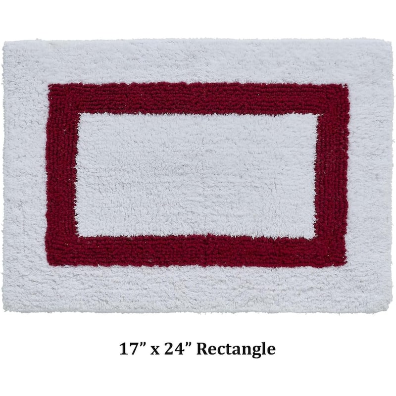 Better Trends Hotel Collection in Race Track 100% Cotton Super Absorbent Reversible Double Sided Machine Washable Bath Mat Rug