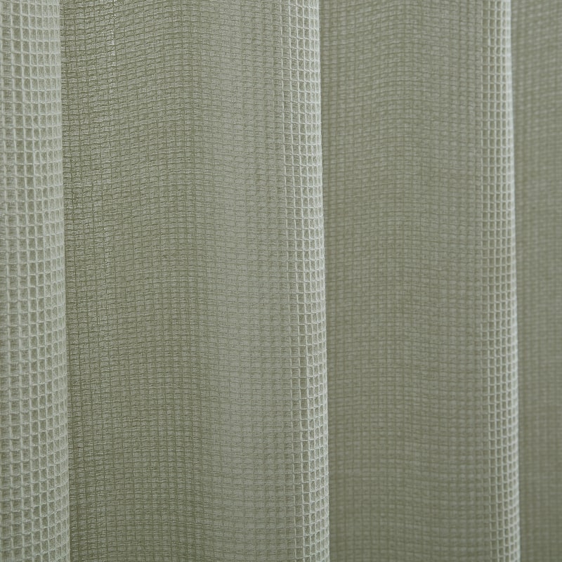 Kenneth Cole Solid Waffle Cotton Blend Shower Curtain