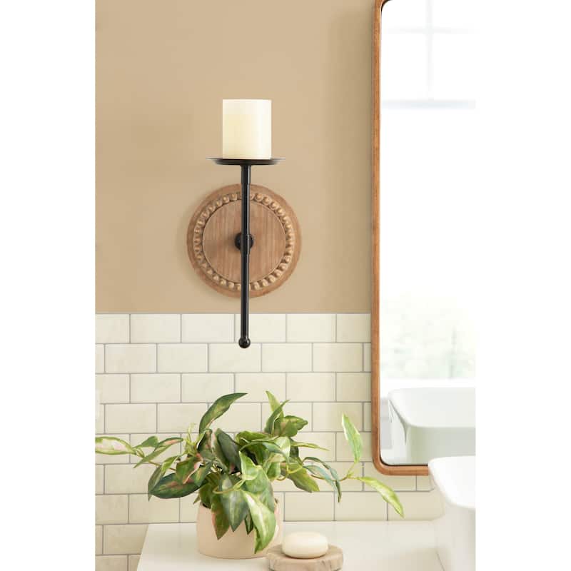 Kate and Laurel Letta Wood/Metal Sconce