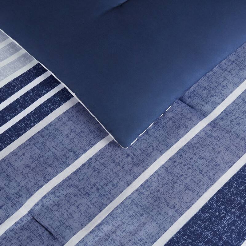 Serta Simply Clean Conrad Variegated Stripe Antimicrobial Comforter Set