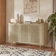 preview thumbnail 2 of 7, Spruce & Spring Rattan Adjustable Shelves Sideboard with Solid Wood Legs