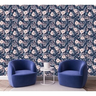 Pink Flowers Wallpaper Peel and Stick and Prepasted - Bed Bath & Beyond ...