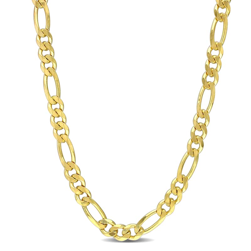 Miadora 18kt Yellow Gold Plated Sterling Silver Figaro Necklace