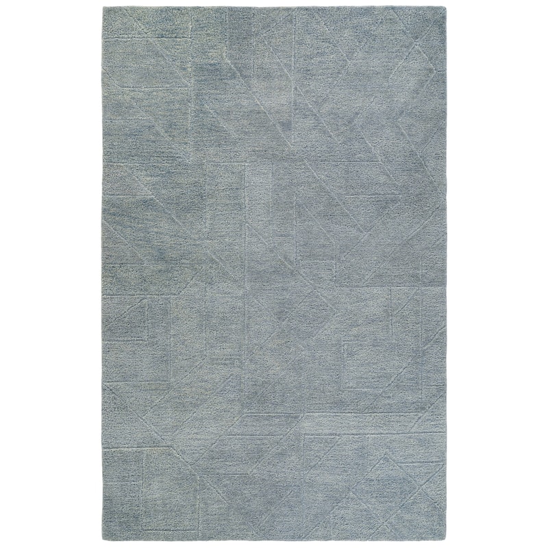 Terra by Obeetee Quartz Relief Rug - 9'x12' - Oxford Blue