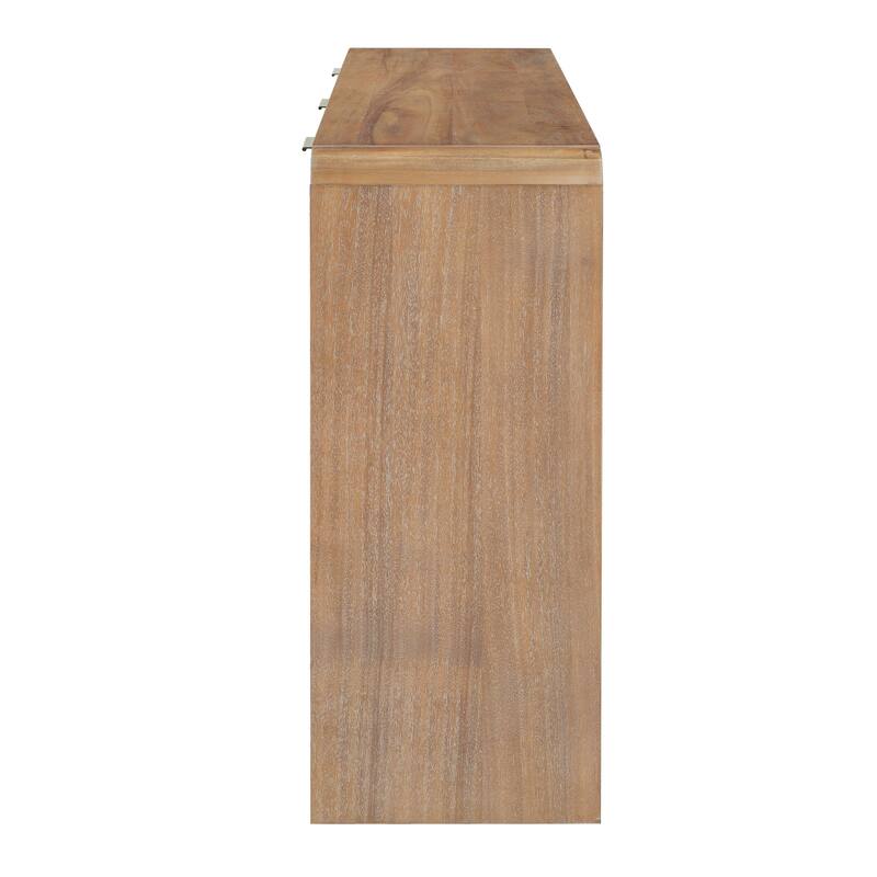 Christopher Knight Home - Alora Natural Acacia Console Table with 3 Drawers and Open Shelf for Living Room or Hallway Storage