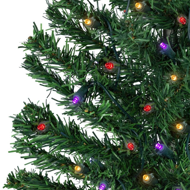 3' Medium Mixed Classic Pine Artificial Christmas Tree Multicolor LED - 3 Foot