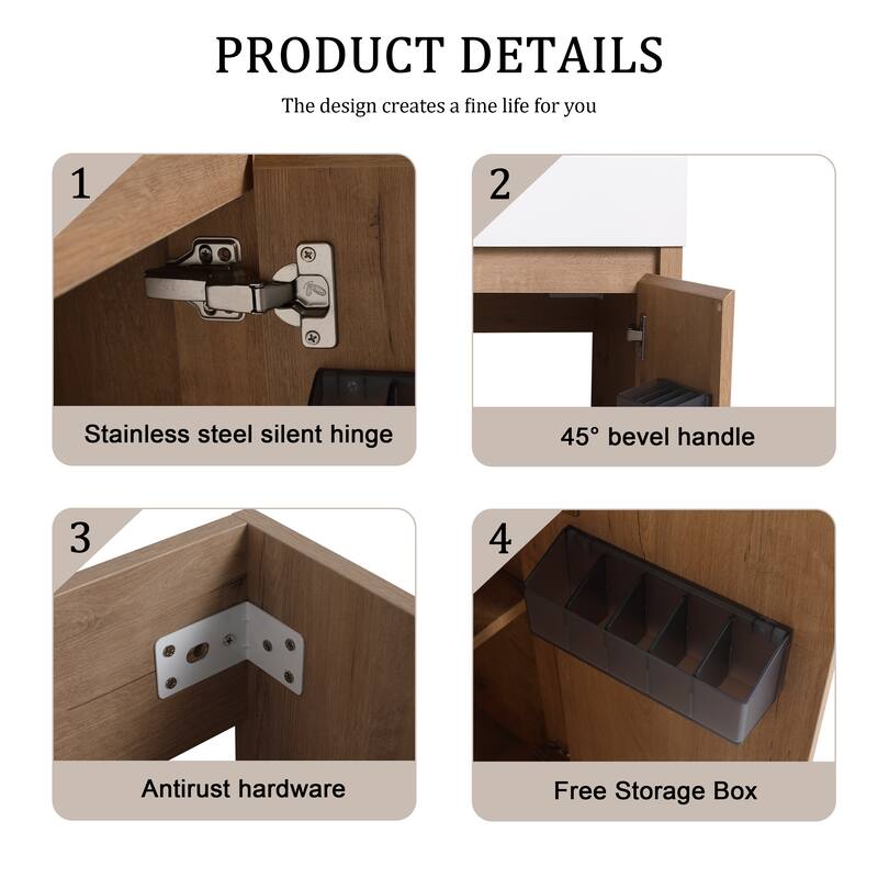Beingnext 24"/30"/48"/60" Bathroom Vanity with Sink, Freestanding Bathroom Vanity with Soft Close Door and Shelf