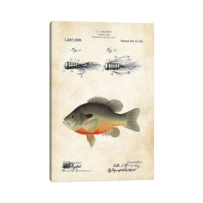 iCanvas "Bluegill Sunfish Fishing Lure" by Patent77 Canvas Print