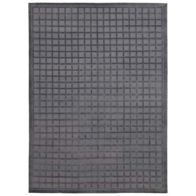 ECARPETGALLERY Hand-knotted Kathmandu Grey Wool Rug - 8'0 x 10'0