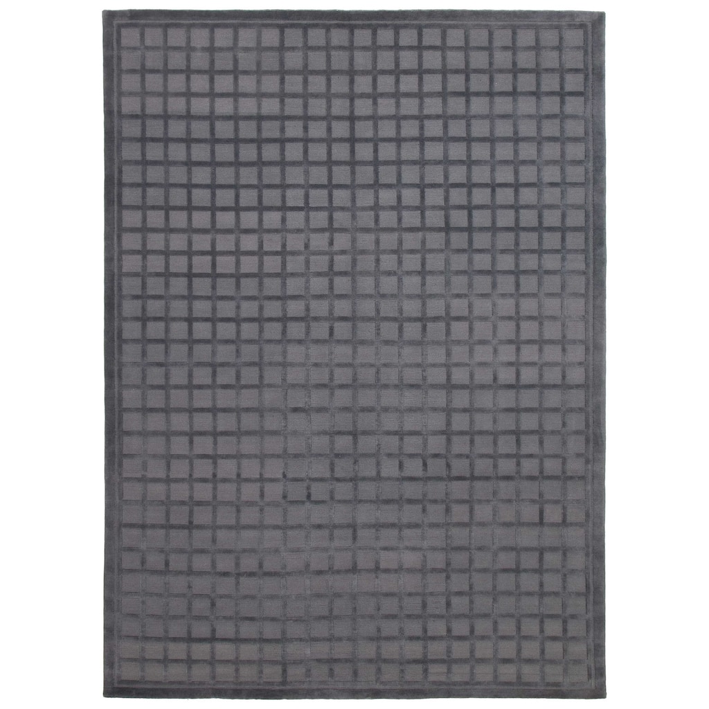 ECARPETGALLERY Hand-knotted Kathmandu Grey Wool Rug - 8'0 x 10'0