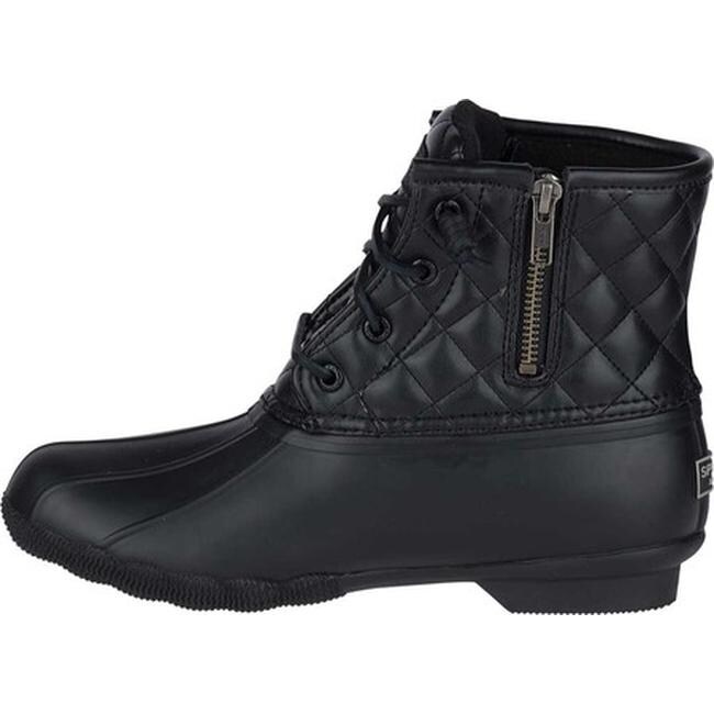 sperry saltwater duck boots black quilted