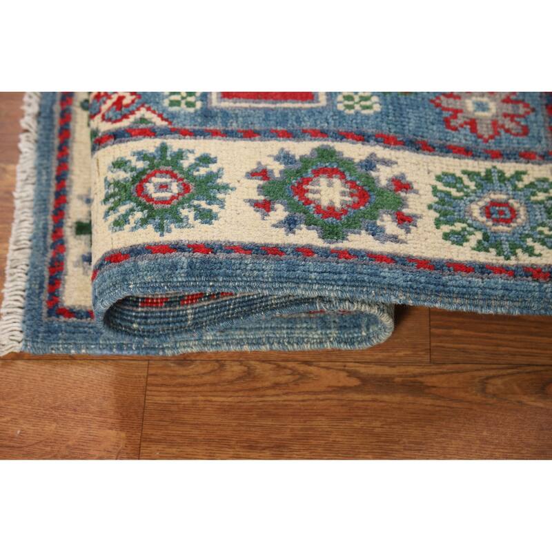 Blue Kazak Oriental Foyer Rug Handmade Wool Carpet - 2'0" x 3'0"
