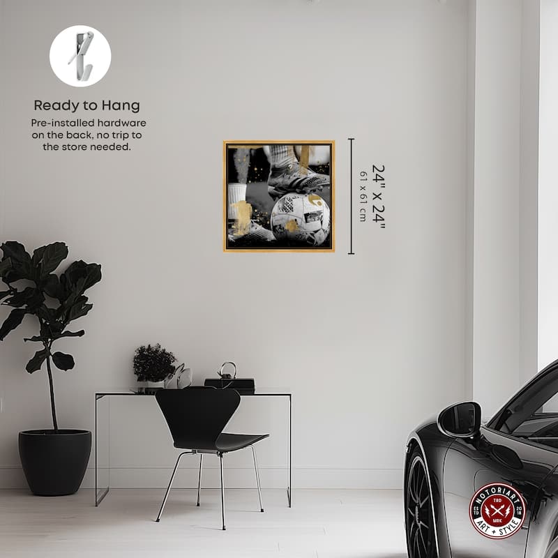 Notoriart Soccer Cleats Framed Soccer 1 Piece Canvas Wall Art