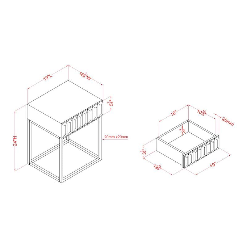 Bird Contemporary Steel 1-Drawer Accent Table by Furniture of America