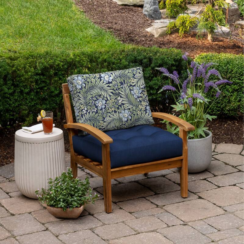 ARDEN Outdoor Plush Modern Tufted Blowfill Deep Seat Set, 24 x 24