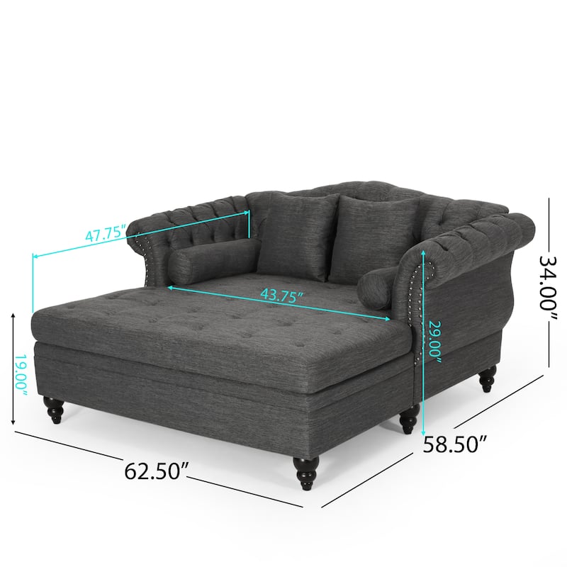 Wellston Tufted Double Chaise Lounge by Christopher Knight Home