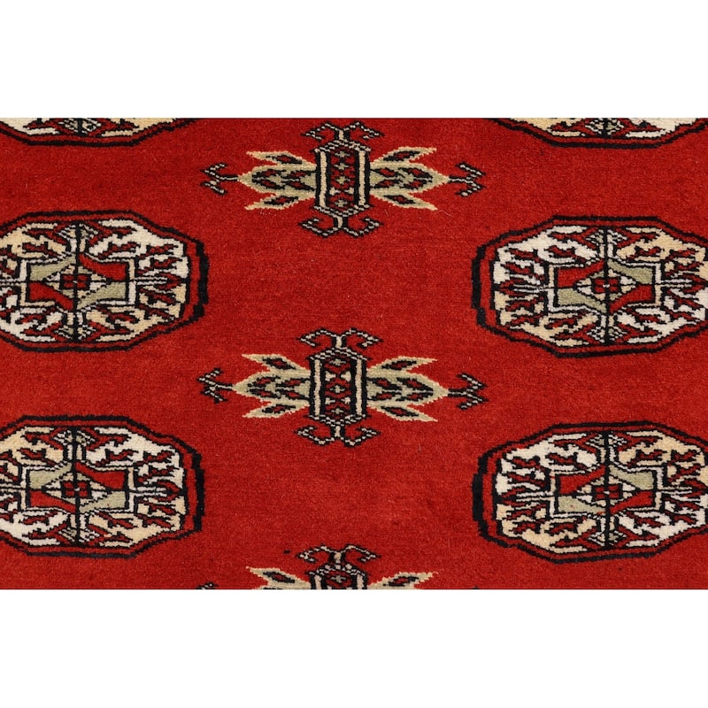 Rustic Bokhara Dulce Rust Beige Hand Knotted Rug - 3'11'' x 5'9''