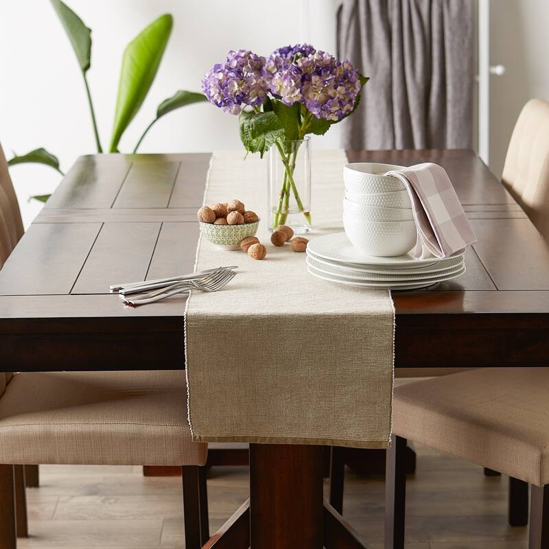 DII Mineral Eco-Friendly Chambray Fine Ribbed Table Runner 13x72 inches