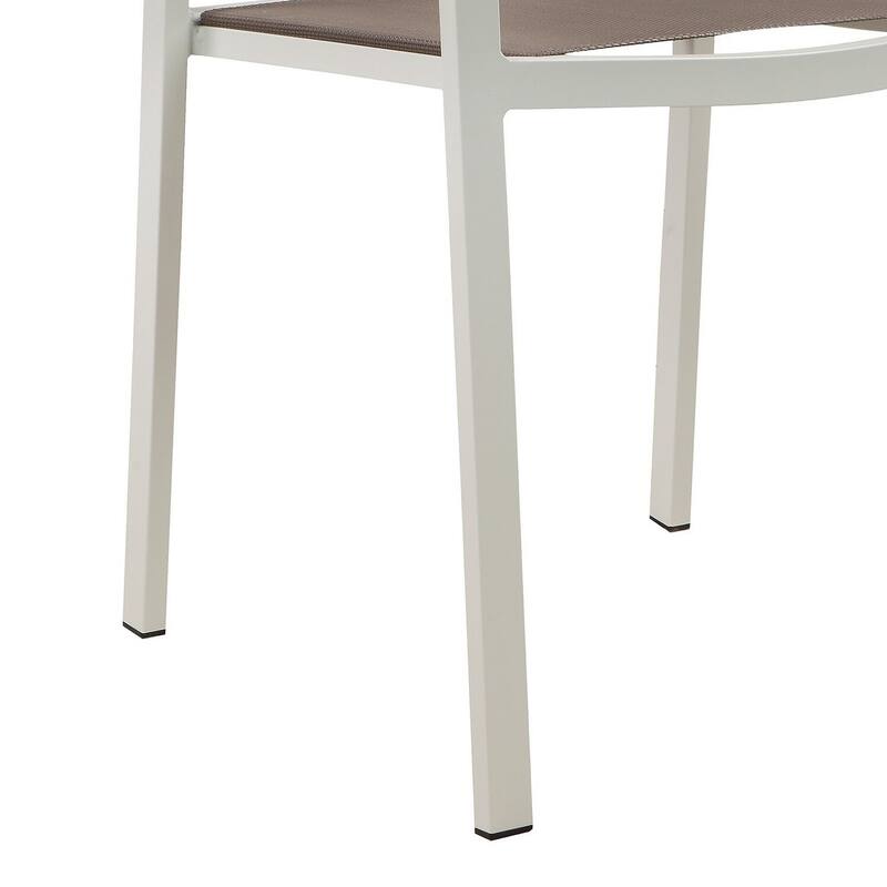 White/Gray Fabric Upholstered Metal Frame Dining Chair, Sturdy Dining Chair for Dining Rooms - 19.5