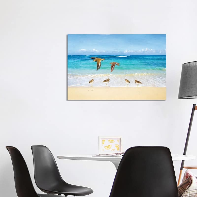 iCanvas "Sandpiper Ocean Beach Party" by Laura D Young Canvas Print - 26x40x1.5