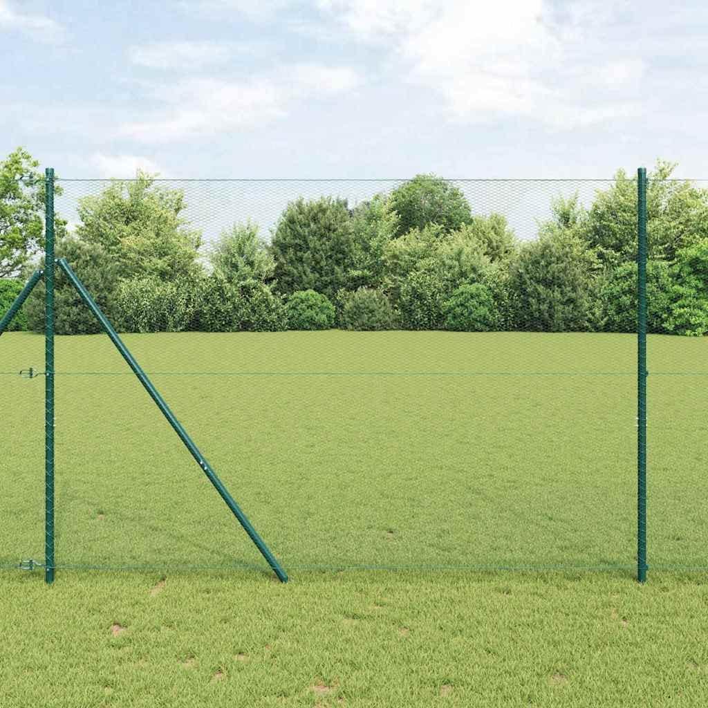 vidaXL Hexagon Fence Green PVC