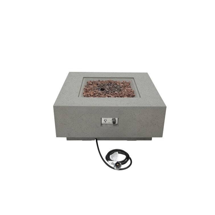 AMS Fireplace Brooklyn Travertine Fire Pit Bundle - 40" x 40" x 17"