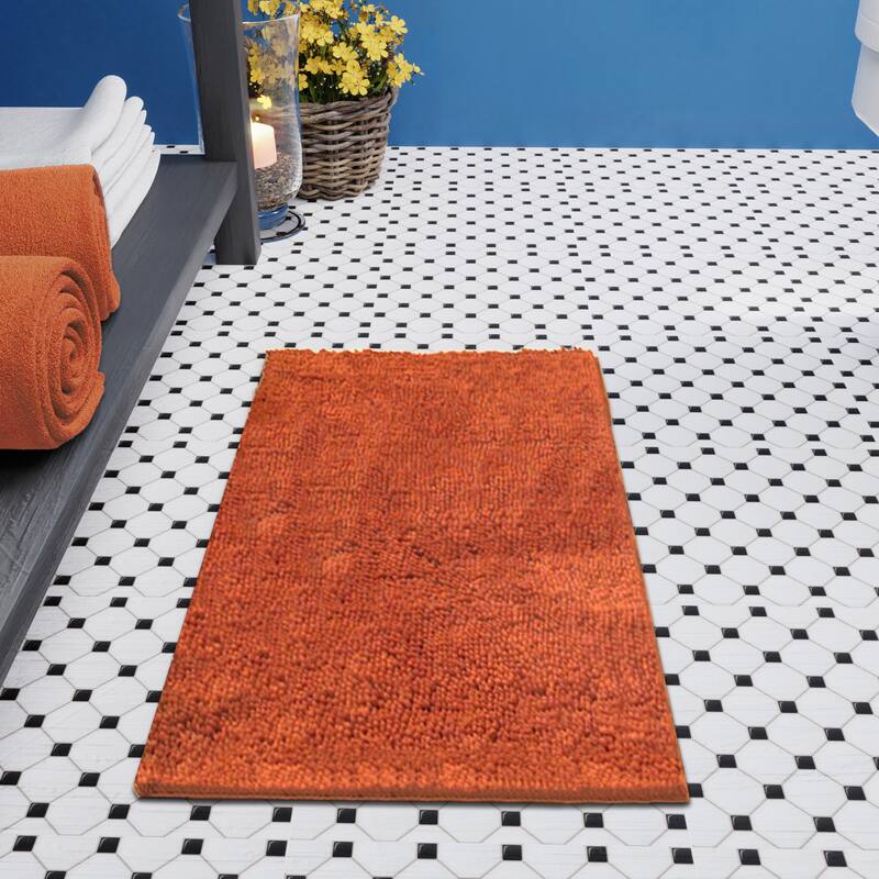 Resort Collection Plush Shag Chenille 2-Piece Bath Mat Set