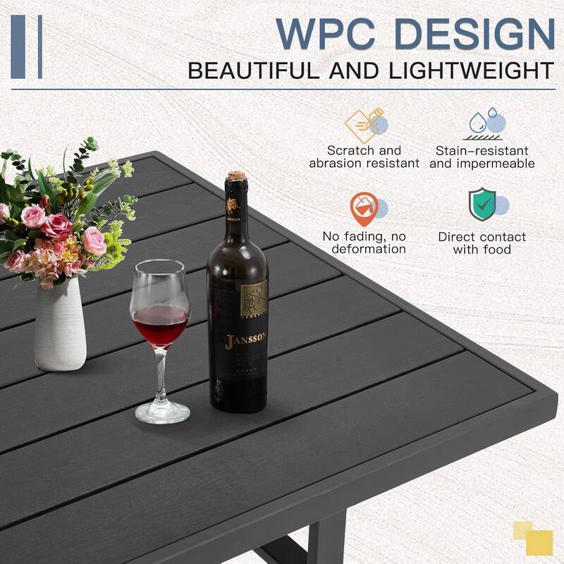 AECOJOY Metal Patio Furniture Set 7 Pieces Modern Outdoor Conversation Set