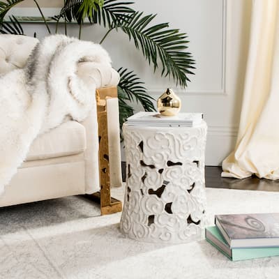 SAFAVIEH Sajmira Cloud Ceramic Decorative Garden Stool