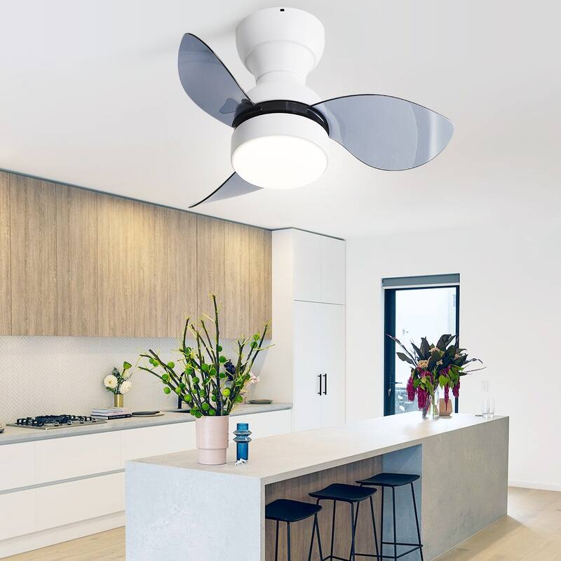 22"/23"/29" Flush Mount Ceiling Fan with Light and Remote Control for Small Room,Patio,Kitchen,Bedroom