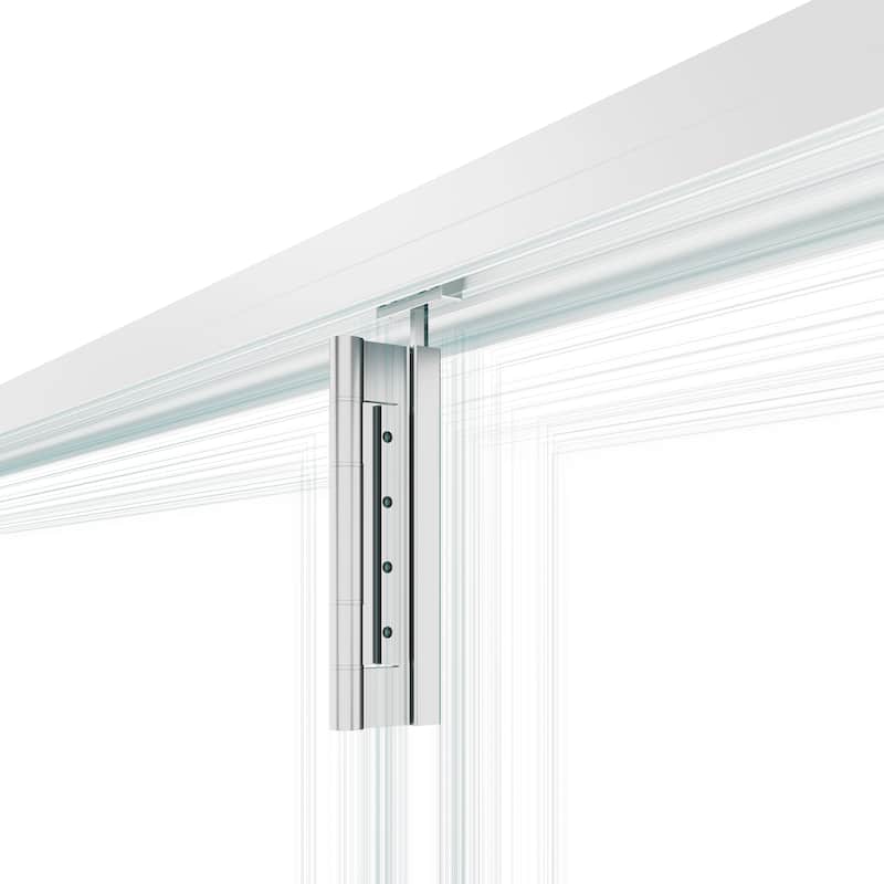 KaMic 168"×80" 5 Panels Aluminum Folding Door In White,Folded Out From Right To Left Model #:FD5PWH16880-RL