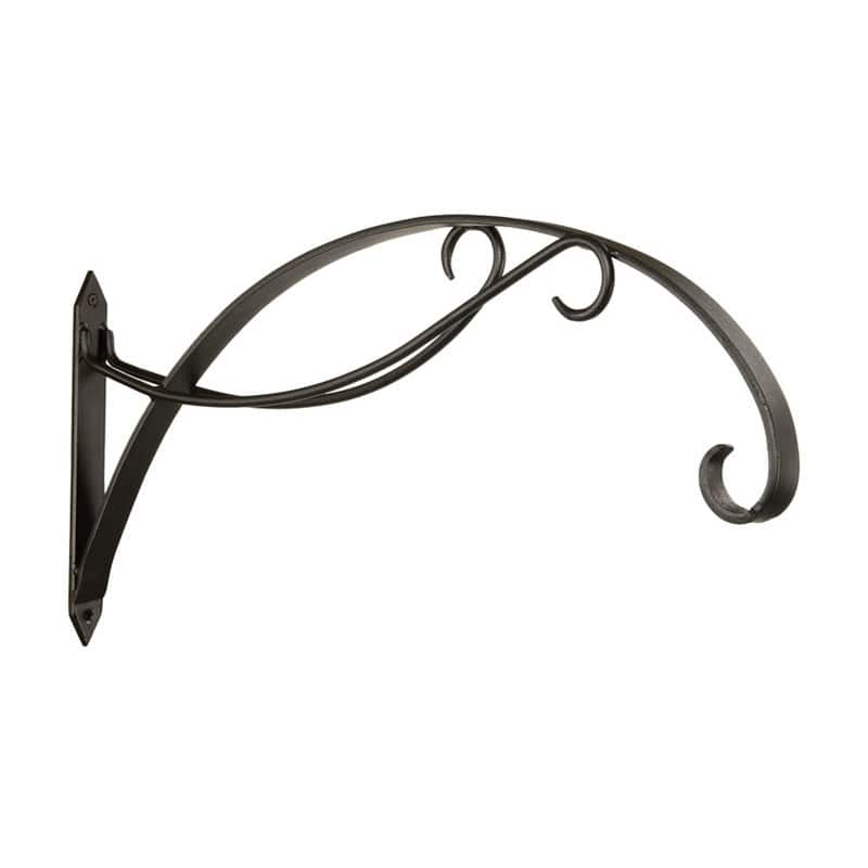 Achla Designs Curling Scroll Bracket for Large Baskets, 23 Inch Long, Black Powder Coat Finish