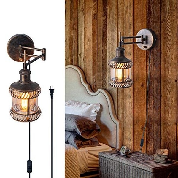 adjustable wall lamp with swing arm