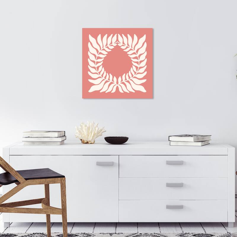 Wynwood Studio Canvas Floral and Botanical Sienna Blushy Crown Pink and Modern & Contemporary Wall Art Canvas Print