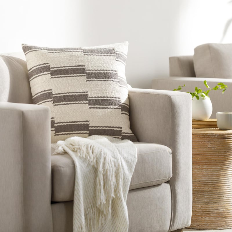 Lars Woven Throw Pillow - 18x18 Cover Only - Grey