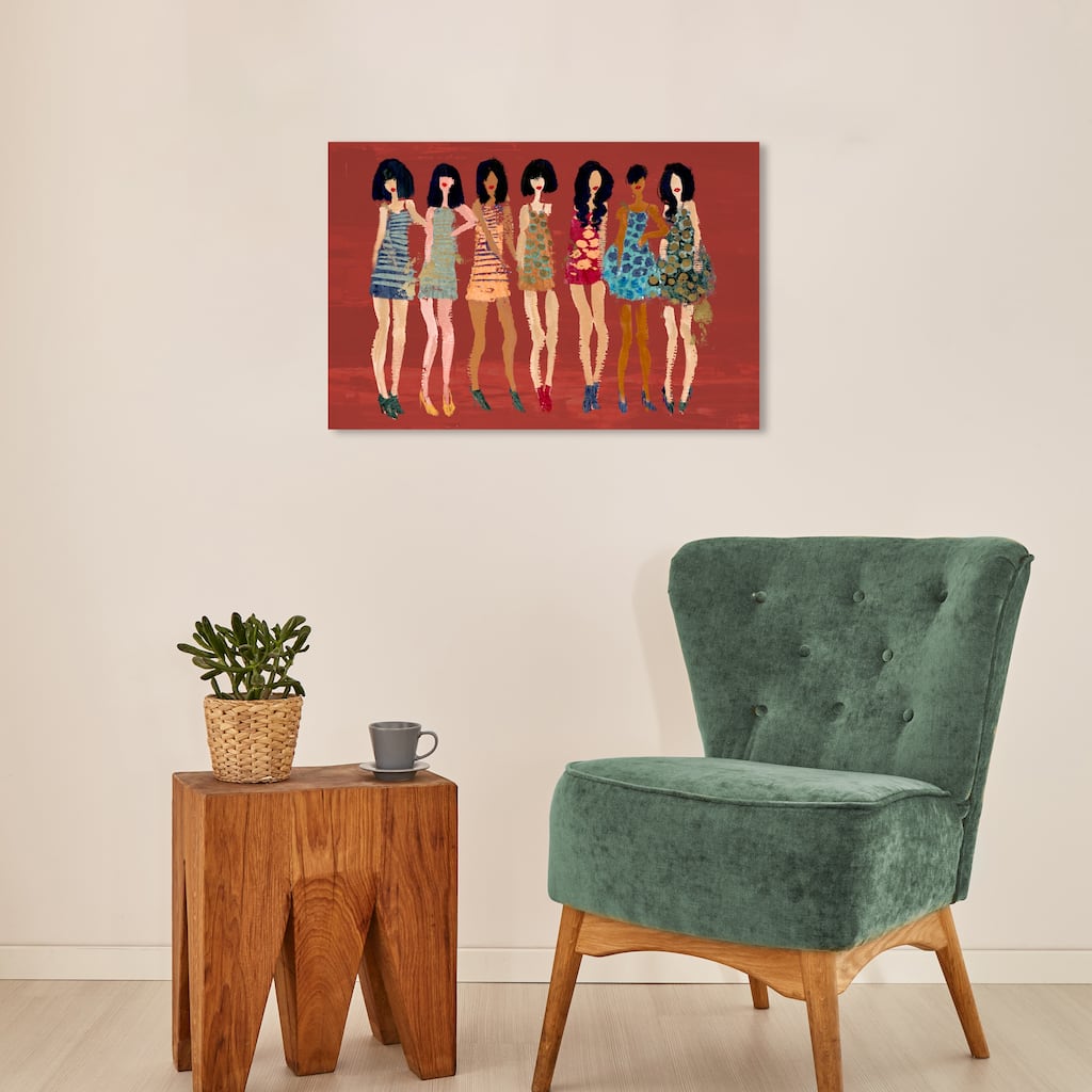 Wynwood Studio Canvas Fashion and Glam Pre-Fall Fashion and Girls Red and Dark Red Glam Wall Art Canvas Print