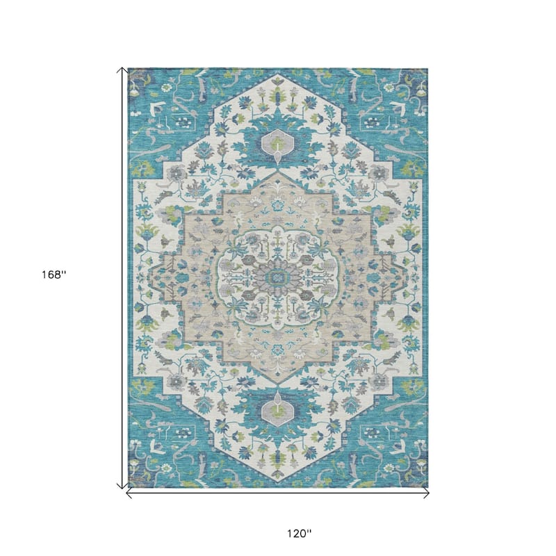 HomeRoots Oriental Traditional Rectangle Outdoor Rug