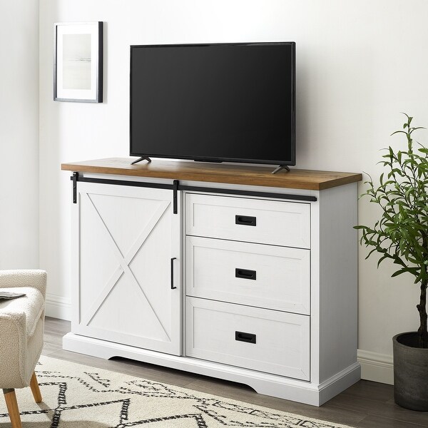 The Gray Barn 56-Inch Sliding X Barn Door Sideboard. Opens flyout.