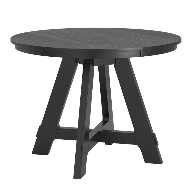 Harstad 42"-60" Wood Finish Extendable Round Dining Set by iNSPIRE Q Modern