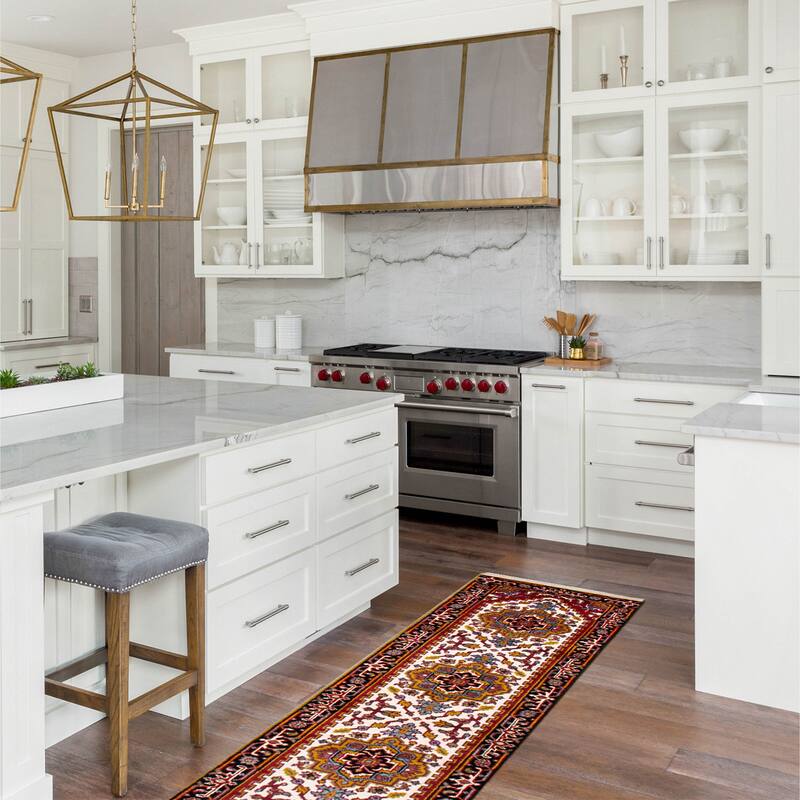 ECARPETGALLERY Hand-knotted Serapi Heritage Cream Wool Rug - 2'7 x 10'4