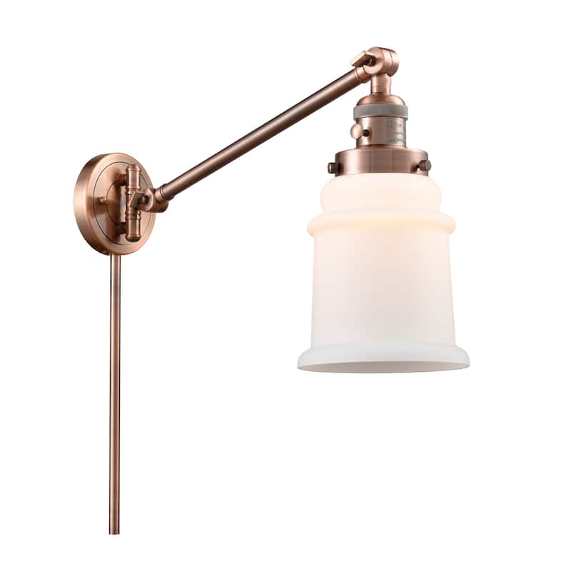 Innovations Lighting Canton Single Light 25" Tall Bathroom Sconce - Antique Copper / Matte White