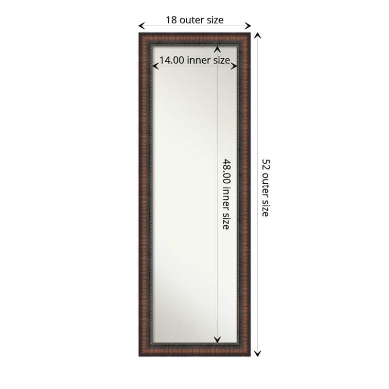 Caleb Brown Non-Beveled Framed Full-Length On the Door Mirror - Caleb Brown - Glass Size 14x48