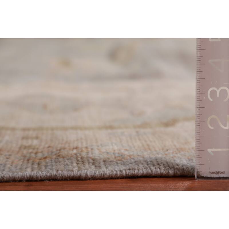 Hand Knotted Oriental 100% Wool Carpet Transitional All-Over Greys & Charcoal Oushak Area Rug - 14' 6'' X 12' 6''