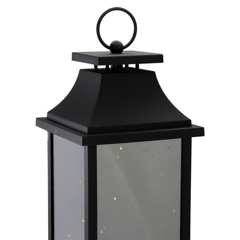LED Lighted Flickering Lantern - 19" - Warm White Lights - Black