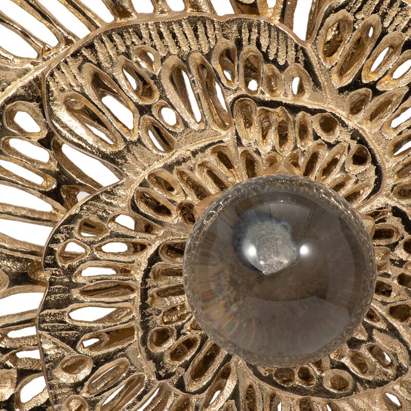 Sagebrook Home Aluminum Salma Gold Flower Statuary - Elegant Decorative Object