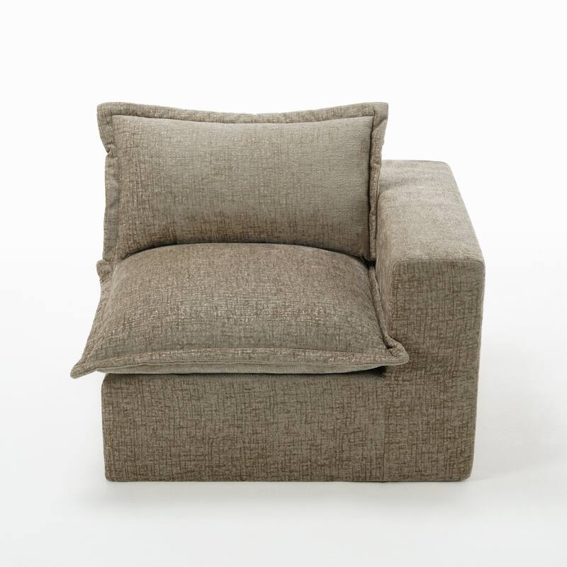 42"W Chenille Upholstered No Assembly Corner Chair