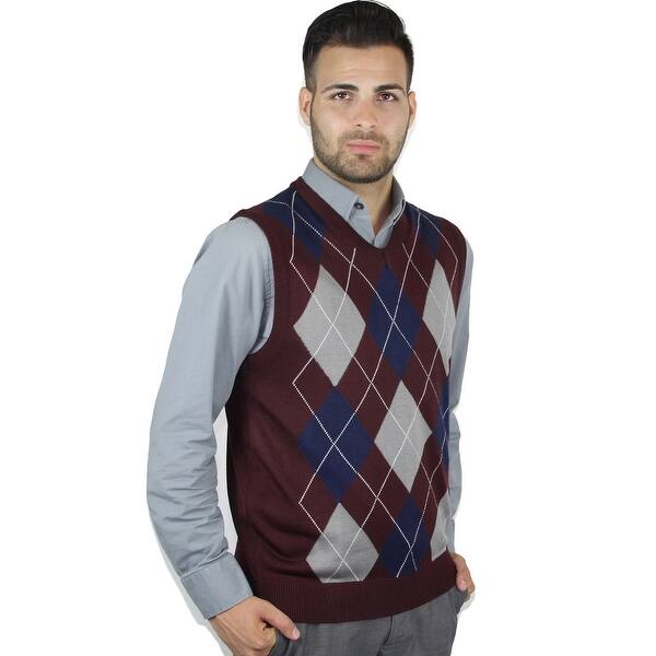 Shop Men S Argyle Sweater Vest Overstock 14777642