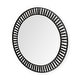 preview thumbnail 1 of 3, Mercana Claiborne Metal Frame With Wooden Beads Round Mirror - 42" x 42" 42.1L x 2.8W x 42.1H - Black