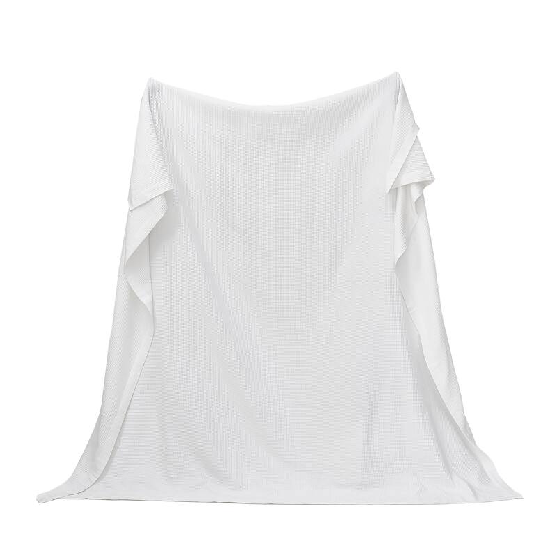 Luxurious 100% Cotton Soft Waffle Weave Knit Blanket