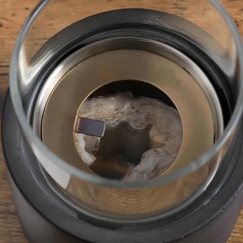 Tabletop Fireplace, Mini Concrete Ethanol Fire Bowl with Lid, Burns up with Liquid Alcohol and Solid Tablet Alcohol